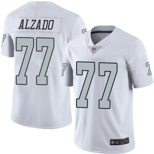 Men Oakland Raiders Limited White Lyle Alzado Jersey NFL Football #77 Rush Vapor Untouchable Jersey